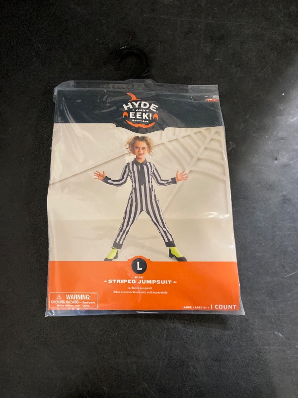 Photo 1 of (L)  - Boys Girls Hyde & Eek Striped Jumpsuit Costume