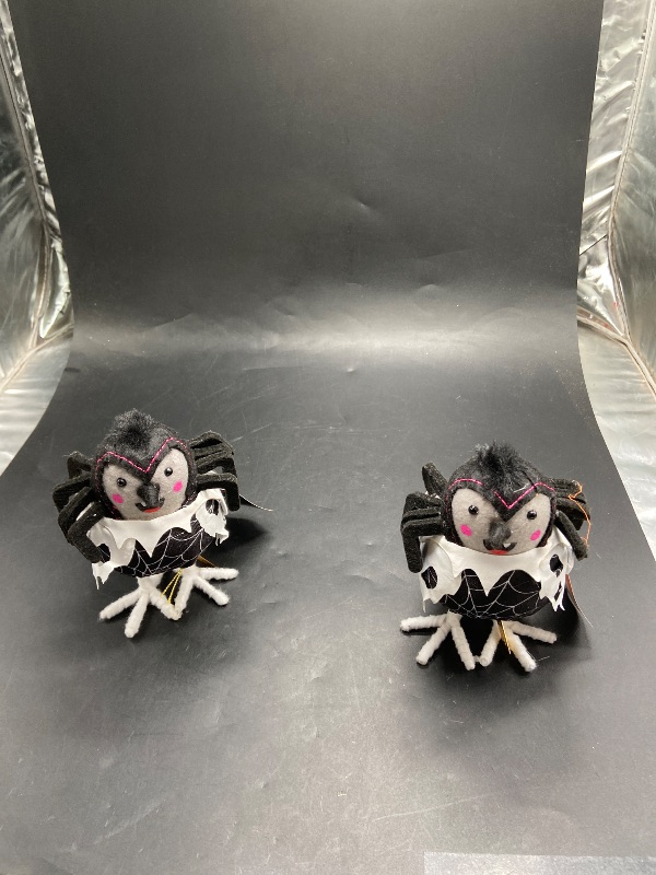Photo 1 of Set of 2 - Featherly Friends 'Skitter' Felt Bird Halloween Decorative Figurine - Hyde & EEK! Boutique