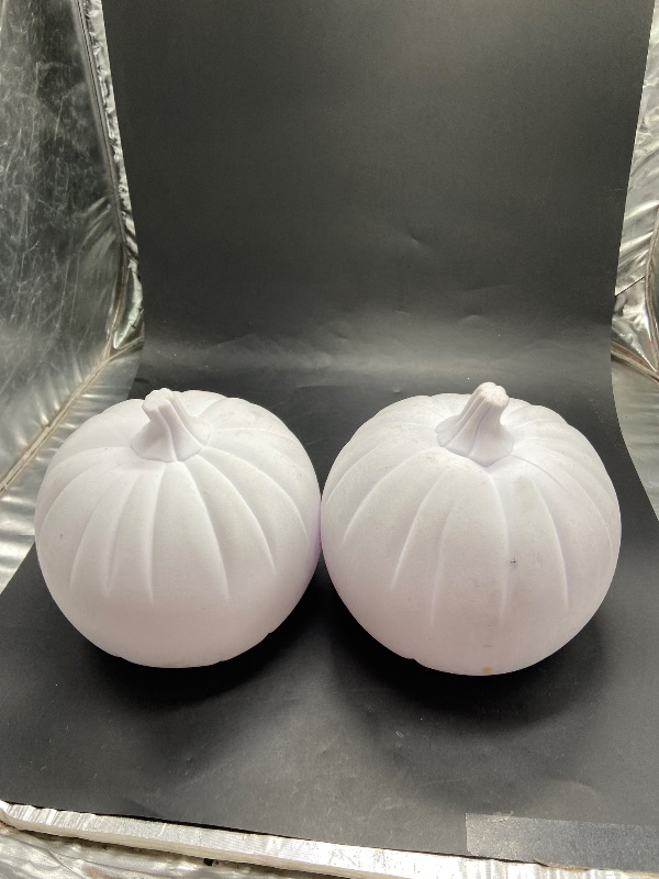 Photo 1 of Set of 2 white Medium Pumpkin- Halloween accessories  