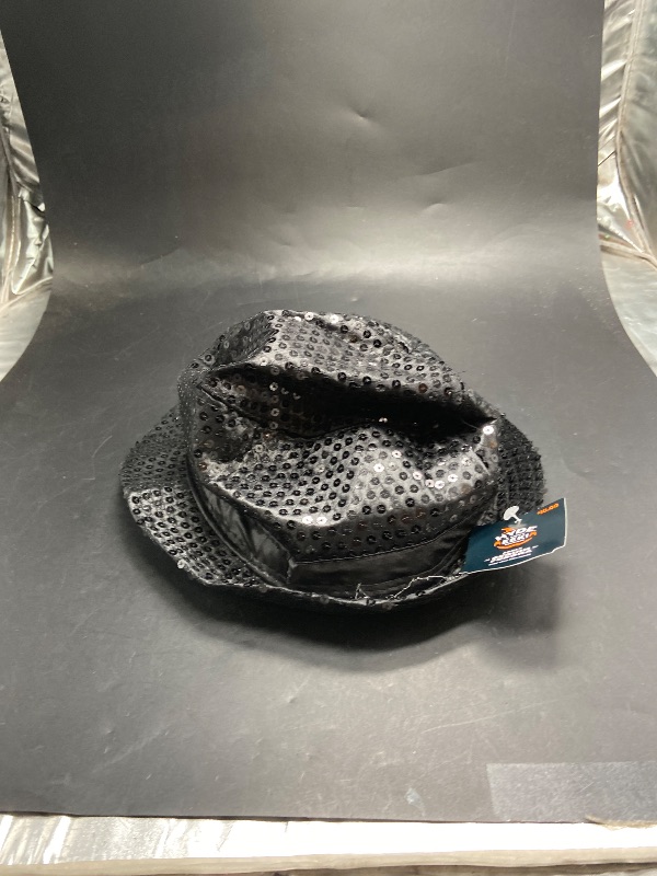 Photo 1 of Adult Black Sequin Halloween Fedora - Hyde & EEK! Boutique 