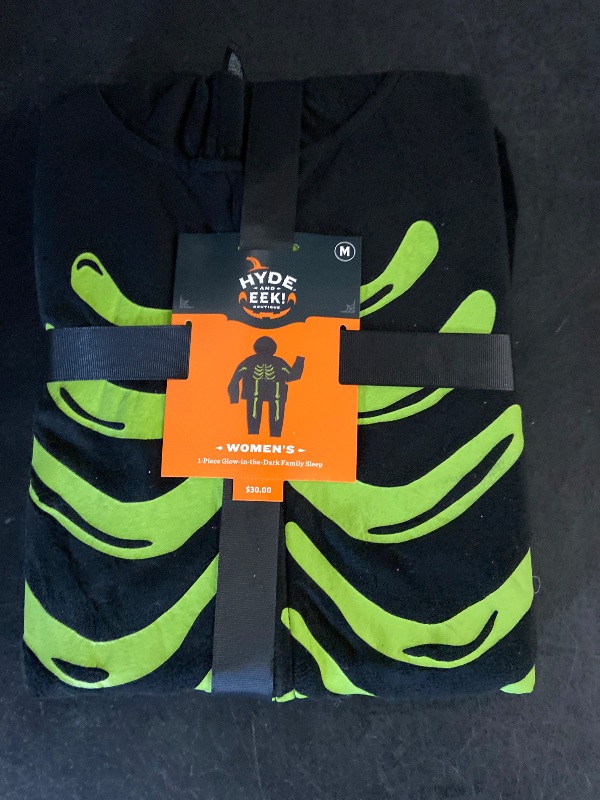 Photo 1 of (M) Women's Glow-in-the-Dark Skeleton Halloween Matching Family Union Suit Pajama - Hyde & EEK! Boutique™ Black