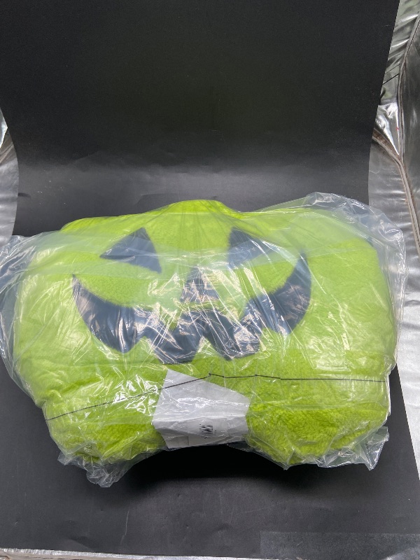 Photo 1 of Hyde and eek -Pumpkin Shaped Halloween Faux Shearling Pillow Green 