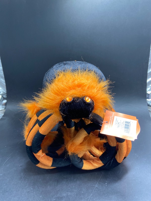 Photo 1 of Plush Spider Orange Halloween Decorative Prop - Hyde  EEK! Boutique