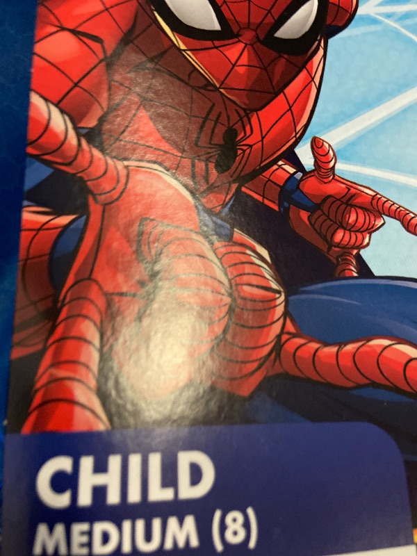 Photo 1 of Size Medium 8 - Spider-Man Child Boys - Costume Reflective details NEW - mask 