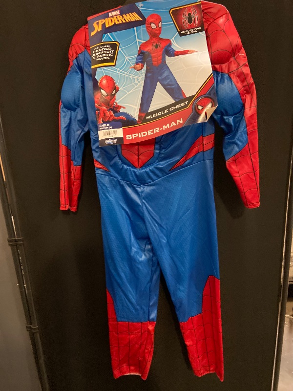 Photo 1 of Size Medium 8 - Spider-Man Child Boys - Costume Reflective details NEW - mask 