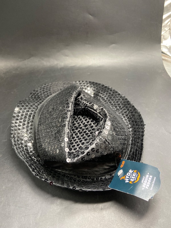 Photo 1 of Adult Black Sequin Halloween Fedora