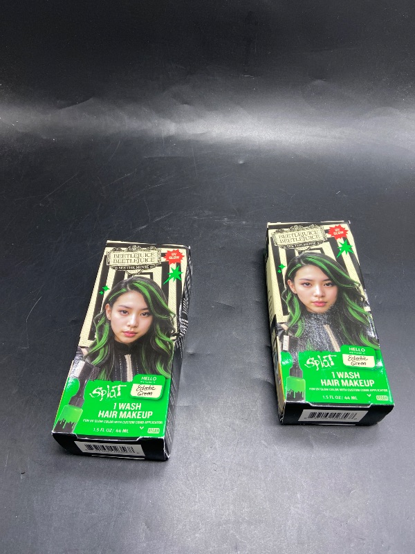 Photo 1 of Pack of 2 - Beetlejuice Beetlejuice Splat 1-Wash Temporary Hair Dye, Eclectic Green
