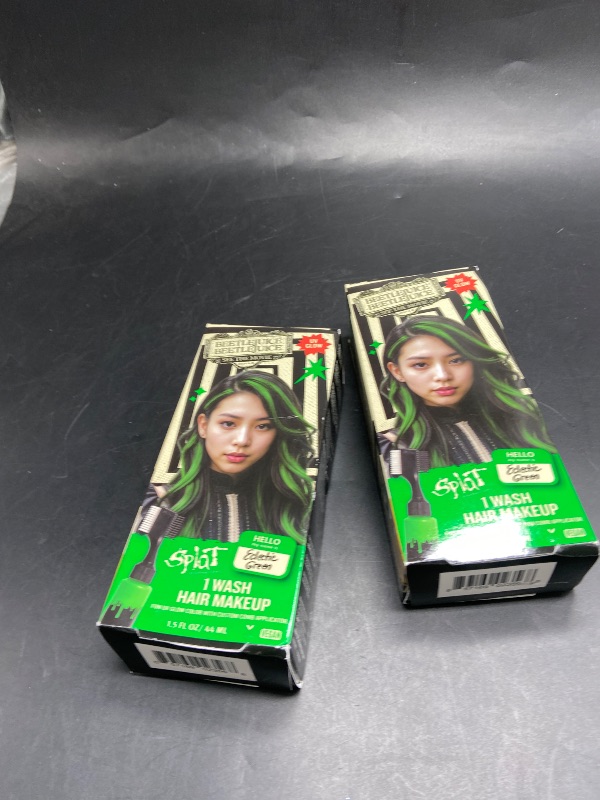 Photo 1 of Pack of 2  Beetlejuice Beetlejuice Splat 1-Wash Temporary Hair Dye, Eclectic Green