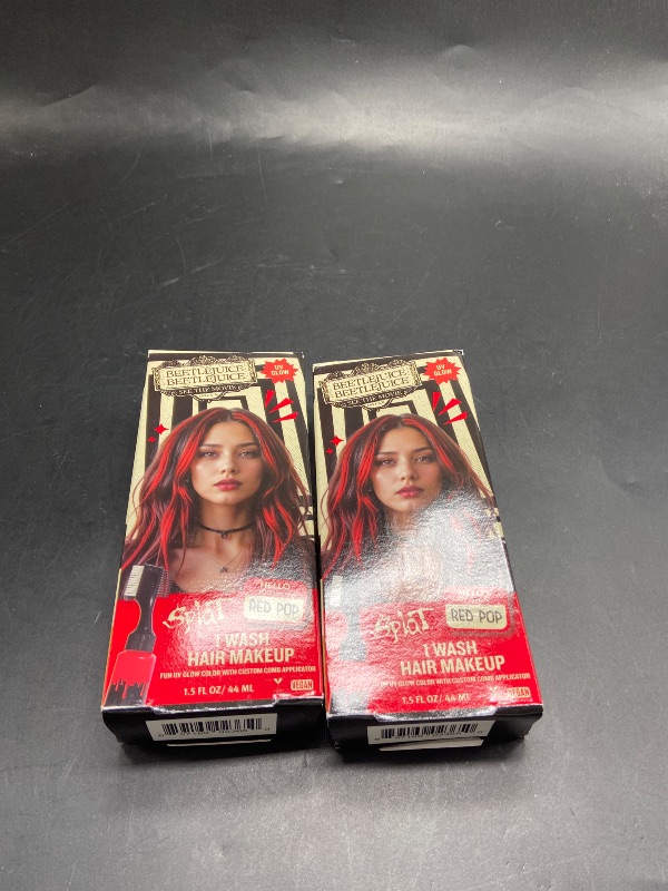 Photo 1 of Pack of 2 - Beetlejuice Beetlejuice Splat 1-Wash Temporary Hair Dye, Red Pop