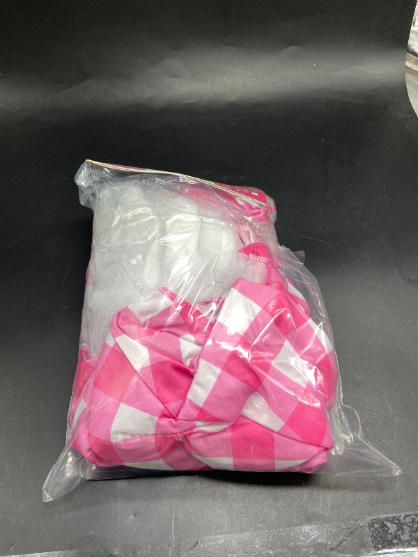 Photo 1 of S/M - Girls Barbie Pink Gingham Tutu Skirt & Bow Halloween Dress up Costume