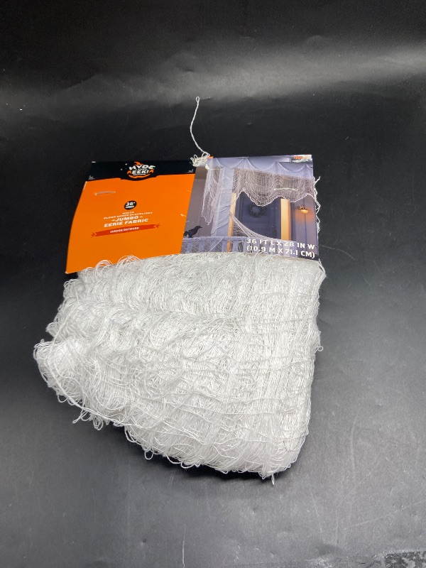 Photo 1 of 36' Jumbo Eerie Fabric White Halloween Decorative Prop - Hyde  EEK! Boutique: Polyester Mesh, Indoor/Outdoor Use