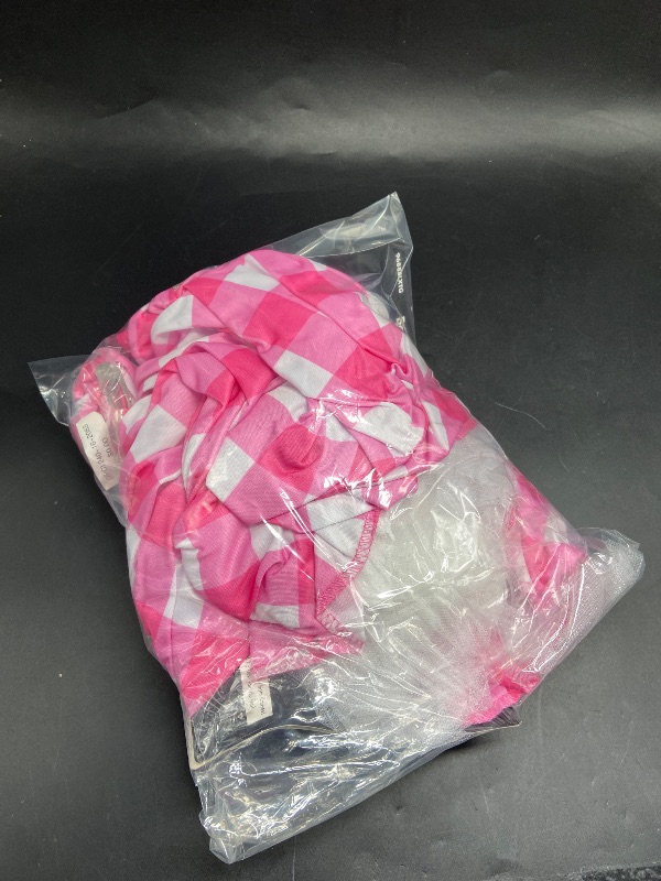Photo 1 of Size L - Barbie The Movie: Kids' Gingham Pink Tutu Halloween Costume Skirt 
