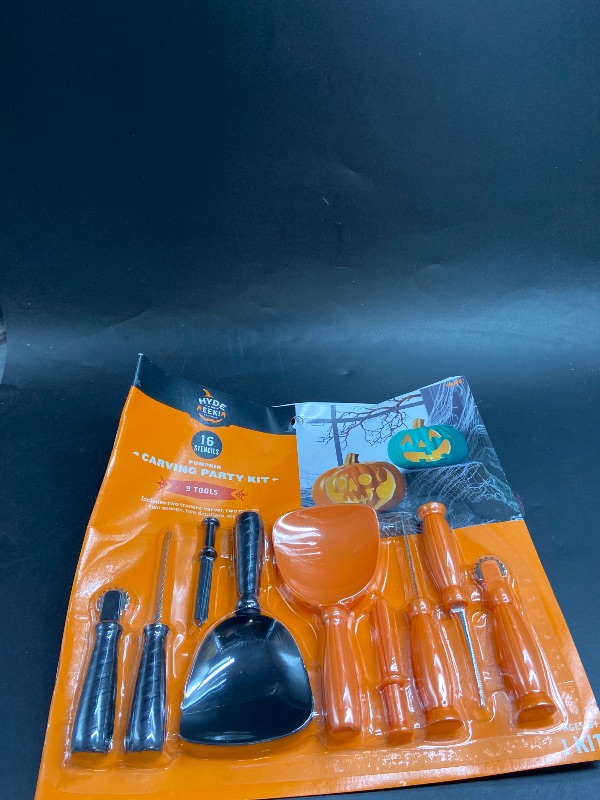 Photo 1 of Pumpkin Carving Party Kit - 16 Stencils and 9 Tools