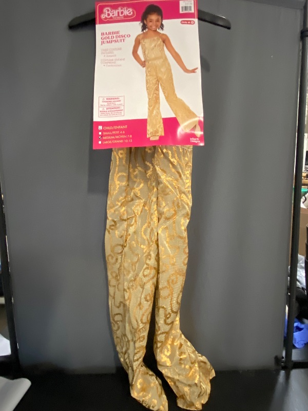 Photo 1 of Size M - Barbie The Movie Barbie Halloween Costume Jumpsuit - Gold Medium
