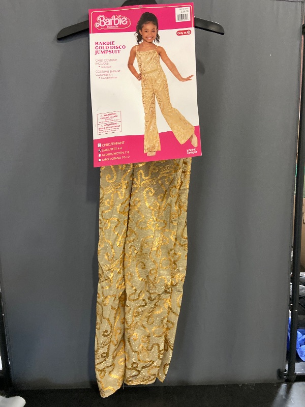 Photo 1 of (S) -  Barbie The Movie Barbie Halloween Costume Jumpsuit - Gold 