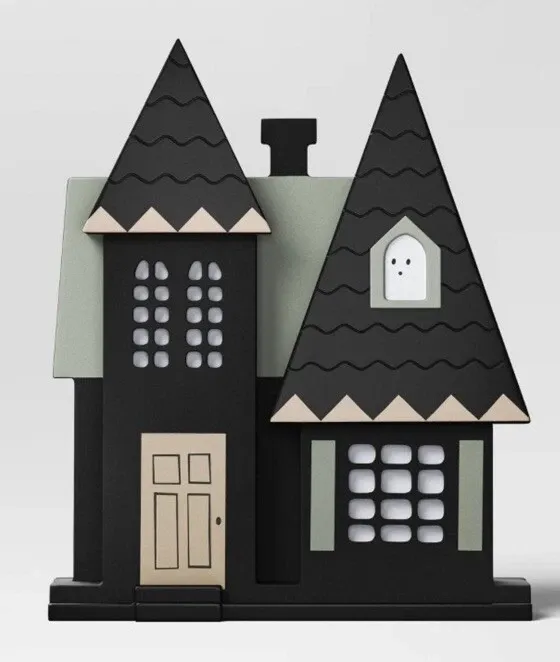 Photo 1 of 10" Wood Haunted House Halloween Decorative Sculpture - Hyde & EEK! Boutique