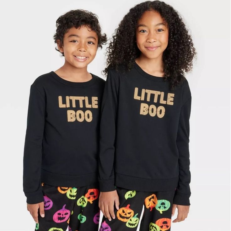 Photo 1 of Size Xs - Kids' Halloween "Little BOO" Glow-in-the-Dark Matching Family Pajama Sweatshirt - Hyde & EEK! Boutique ? 