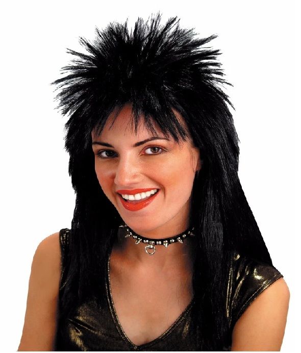 Photo 1 of Adult Black Heavy Metal Rocker Halloween Costume Wig - Hyde & EEK! Boutique
