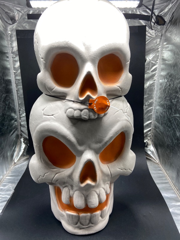 Photo 1 of Hyde & EEK! Animated led Stacked Skull Halloween Decorative Prop 23"
