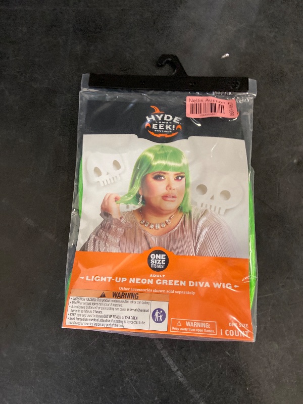 Photo 1 of Adult  Hot Neon Green Bob Halloween Costume Wig - Hyde  EEK! Boutique