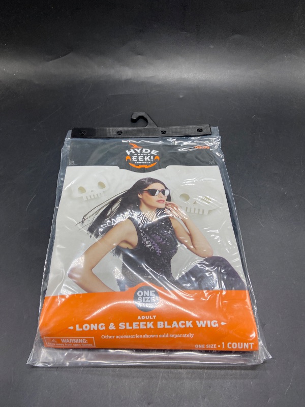 Photo 1 of Adult Long Sleek Black Straight Hair Wig