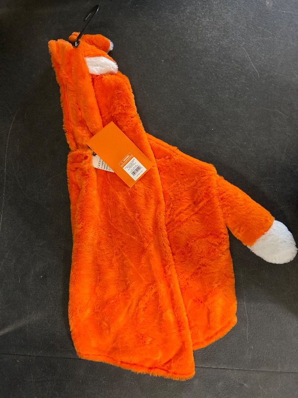 Photo 1 of One Size - Kid's Plush Fox Hooded Cape Halloween Costume Orange