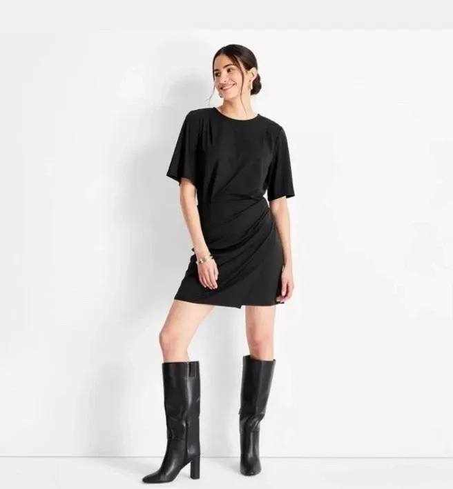 Photo 1 of  Future Collective Black M - Women's Short Sleeve Mini T-Shirt Dress 
