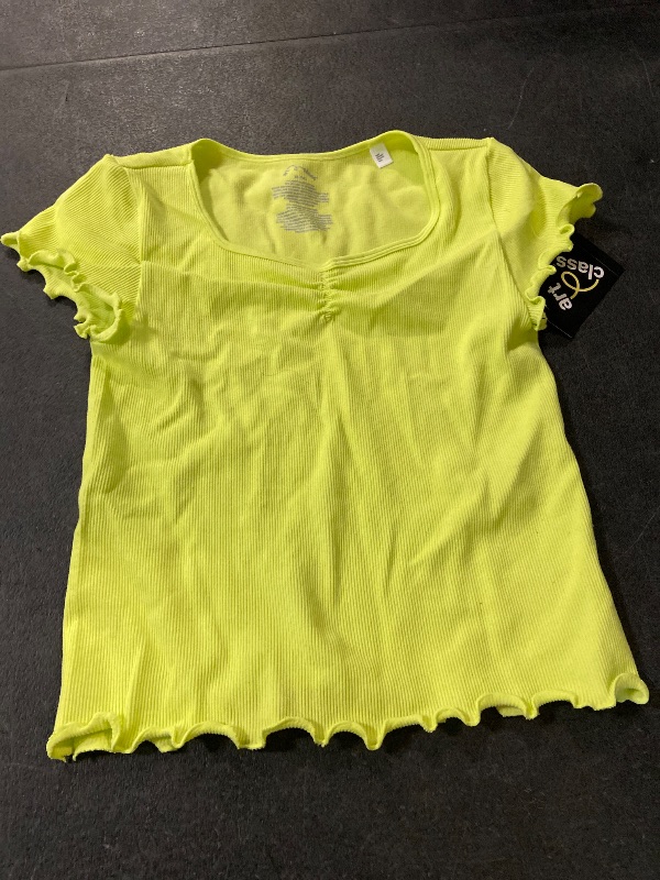 Photo 1 of art class Yellow XL - Girls' Short Sleeve Seamless Cinch Front Cropped Top 