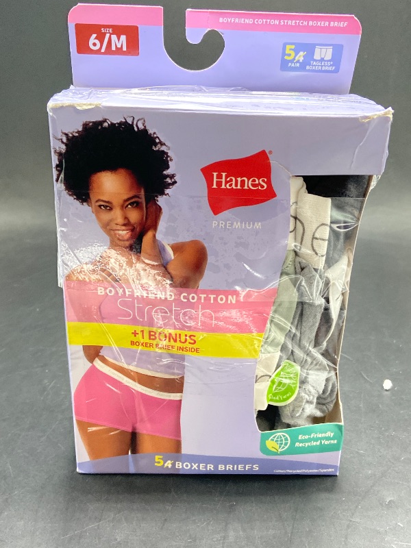 Photo 1 of Color May Vary M - Hanes Premium Women's 4pk Boyfriend Cotton Stretch Boxer Briefs 