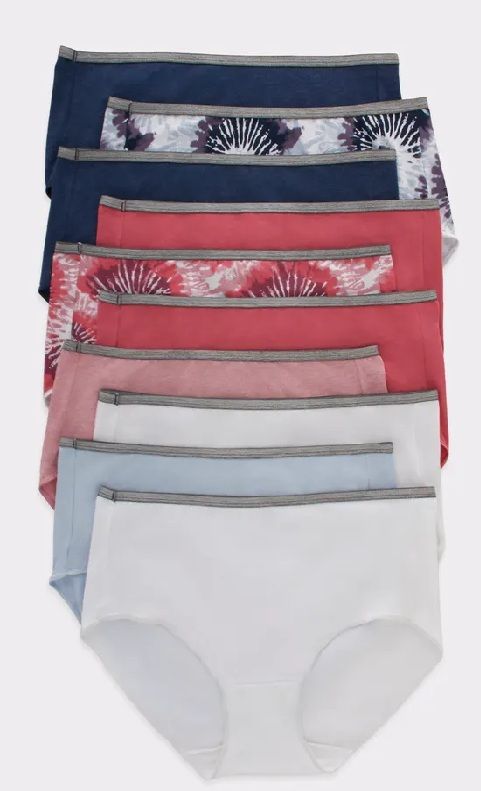 Photo 1 of Size 10 - Hanes Women's Breathable Stretch Cotton Brief Underwear  Pack Assorted 
