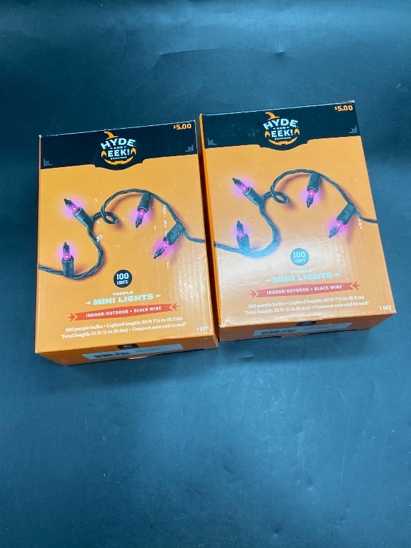Photo 1 of Pack of 2 -  Mini Lights Purple - Halloween decoration 