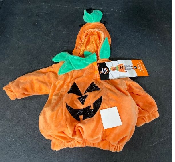 Photo 1 of 0/6 Months - Infant Toddler Girls Plush Pumpkin Hooded Pullover Halloween Costume