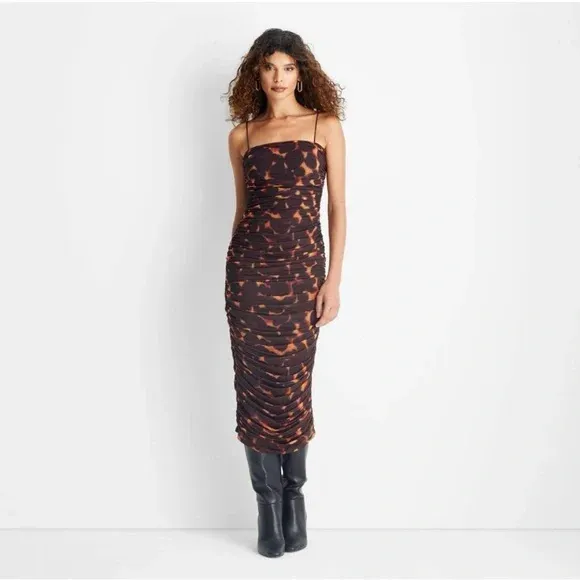 Photo 1 of Size M - Women's Sleeveless Sheer Midi Dress - Future Collective Black Tortoise