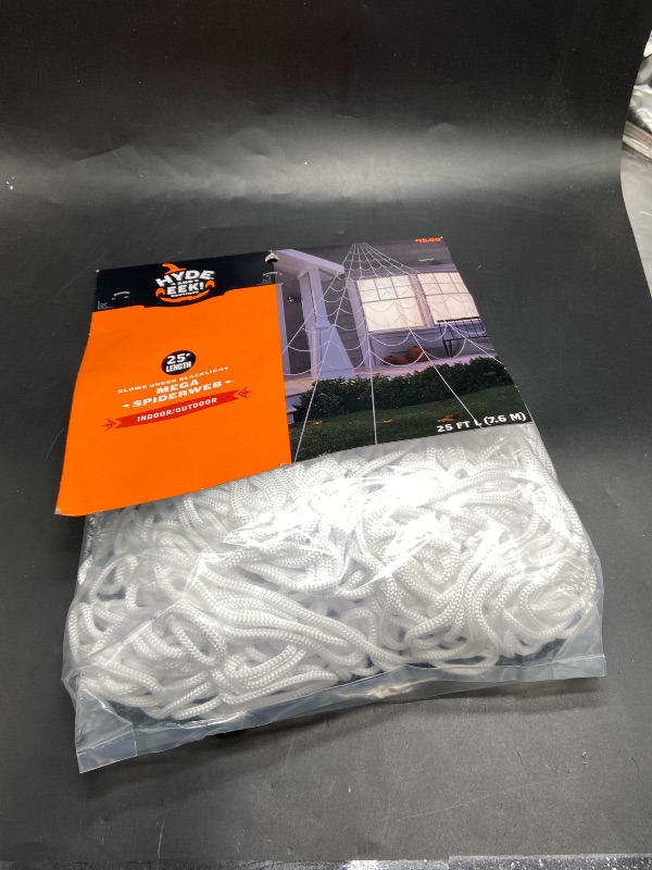 Photo 1 of 25' Mega Spiderweb White Halloween Decorative Prop 