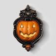Photo 1 of Animated Pumpkin Door Knocker Halloween Decorative Prop - Hyde & EEK! Boutique ?: Light-Up, Sheltered Outdoor Use, Includes Batteries
