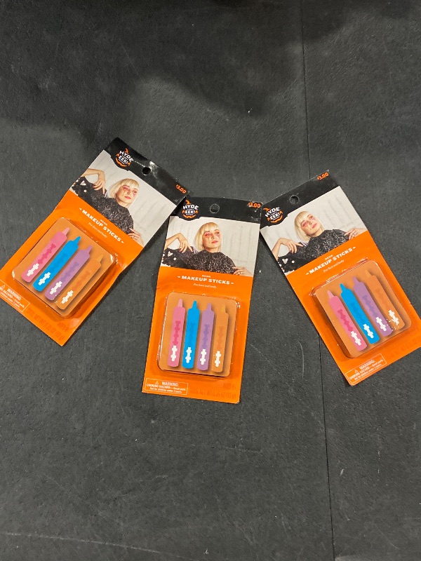 Photo 1 of 3pk No Mess No Fuss Halloween Costume Makeup Sticks Neon - Hyde & EEK! Boutique