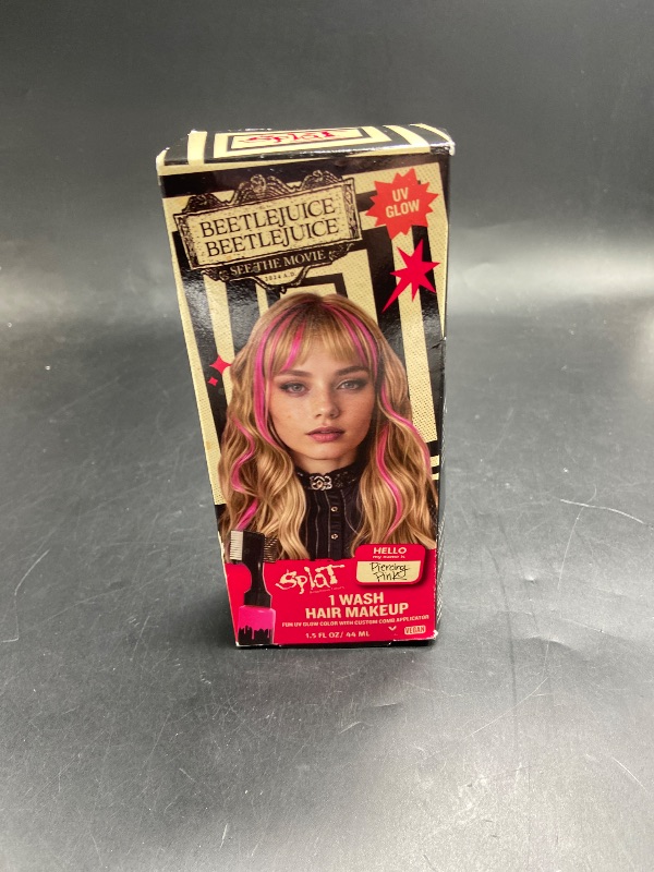 Photo 1 of Beetlejuice Beetlejuice Splat 1-Wash Temporary Hair Dye, Piercing Pink