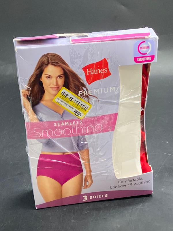 Photo 1 of Size  Mid Rise Knit - Hanes Premium Women's 3pk Smoothing Seamless Briefs Underwear - Basic Pack Beige/Light Brown/Black 7: