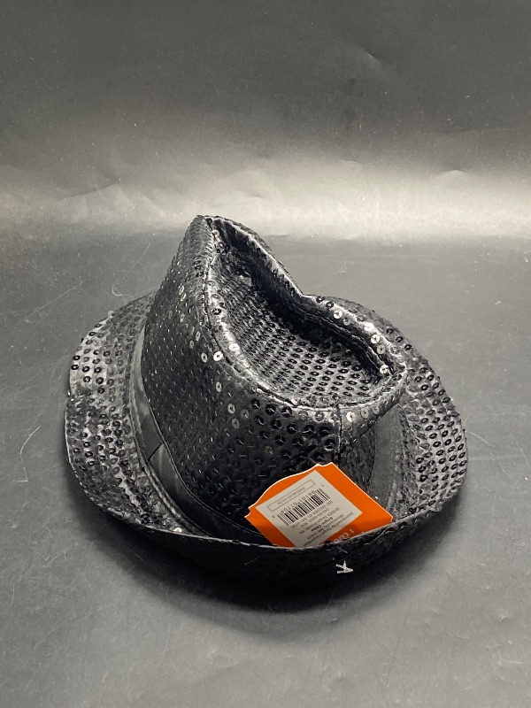 Photo 1 of Adult Black Sequin Halloween Fedora - Hyde & EEK! Boutique