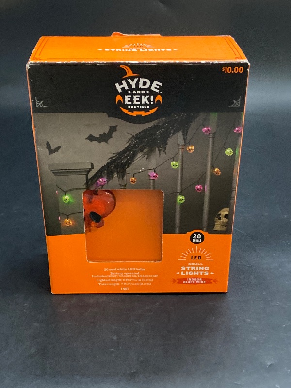 Photo 1 of 20ct LED Colorful Skulls Halloween Indoor String Lights - Hyde & EEK! Boutique 
