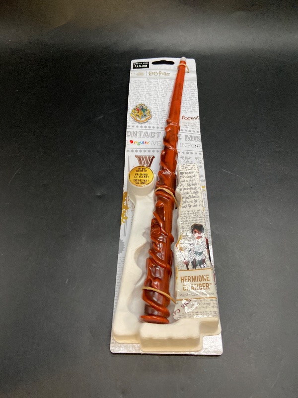 Photo 1 of Disguise Hermione Granger Light Up Wand, Official Hogwarts Wizarding World Harry Potter Costume Accessory Wand with Illuminating Tip Brown Medium