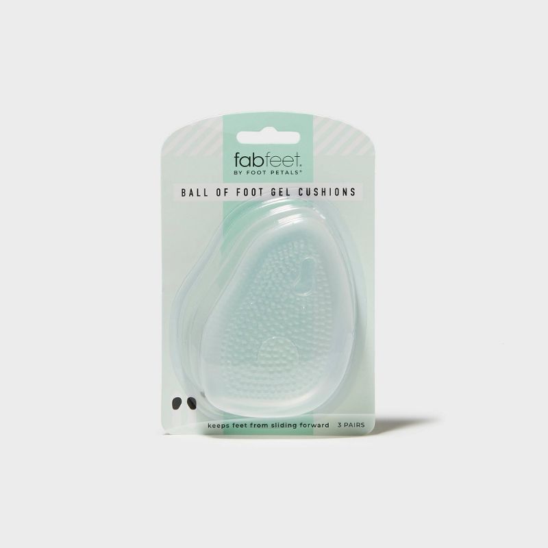 Photo 1 of Fab Feet Women's by Foot Petals Ball of Foot Gel Insoles Shoe Cushion Clear - 3 Pairs: Urethane Material