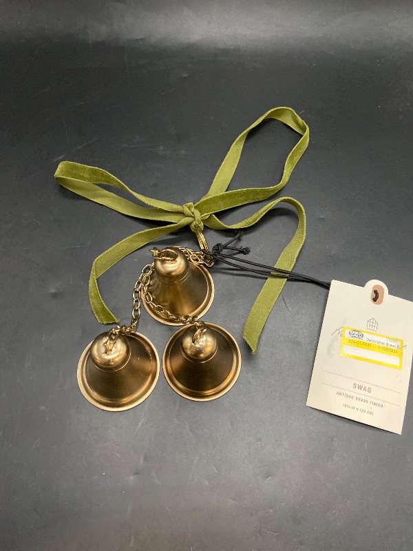 Photo 1 of Decorative Brass Bell Christmas Dangler Antique Finish - Hearth & Hand ? with Magnolia