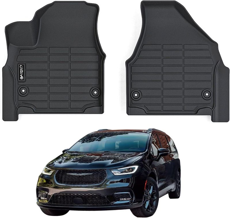 Photo 1 of Floor Mat for 2017-2025 Chrysler Pacifica / 2020-2024 Voyager, TPE All-Weather Set Floor Liners?Custom Fit Non Slip-car mats Accessories, 1st Row