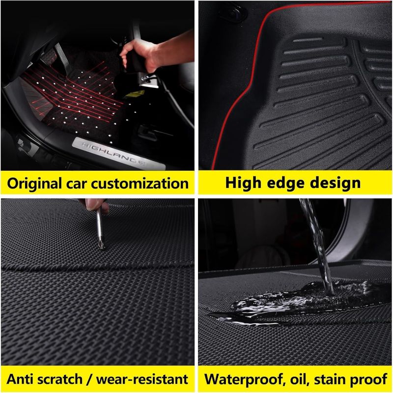 Photo 1 of Floor Mat for 2017-2025 Chrysler Pacifica / 2020-2024 Voyager, TPE All-Weather Set Floor Liners?Custom Fit Non Slip-car mats Accessories, 1st Row