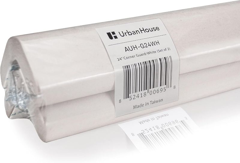 Photo 1 of urbanhouse (2-Pack High-Density Corner Guard Edge Protector & Bumper for Parking Garages, Workshops, Baby Proofing Walls and Furniture - Neutral White, 24 Inches.