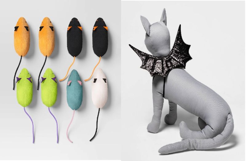 Photo 1 of 8Pk Halloween catnip mice cat toys & One size fits all glitter wing costume