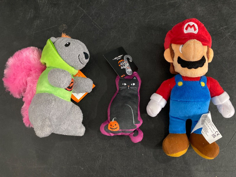 Photo 1 of 3 Dog Toys ( Mario, halloween cat, halloween Squirrel)  