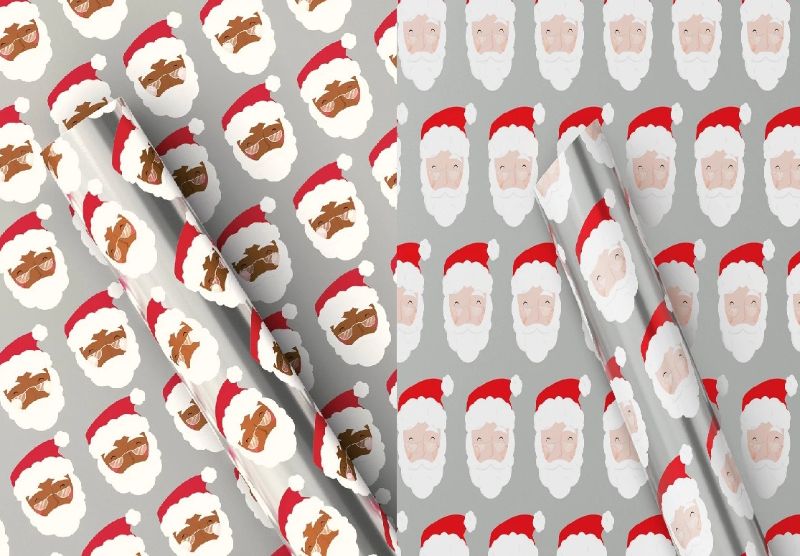 Photo 1 of (2Pk) 25 Sq Ft Santa Metallic Christmas Gift Wrap Silver