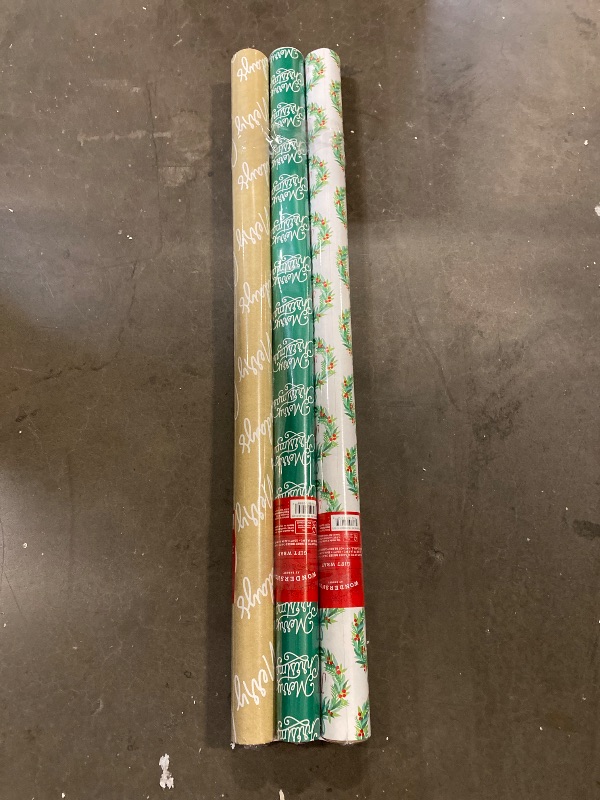 Photo 1 of 3 pk of 50 sq ft. Christmas wrapping paper